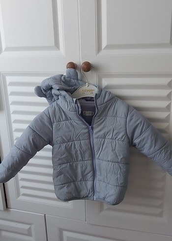 Gri Erkek Çocuk Kapüşonlu Mont - Görsel 3