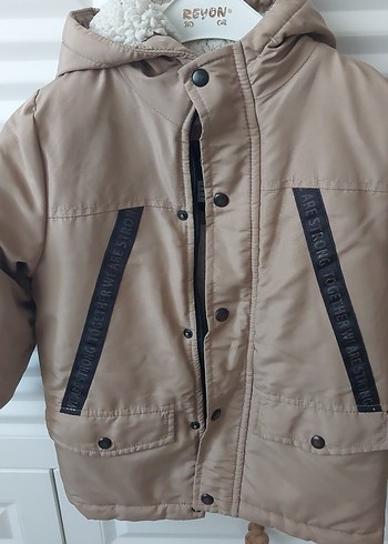 Bej Erkek Çocuk Düğmeli Mont - Görsel 3