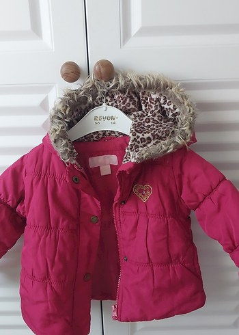 Pembe Kürklü Kapüşonlu Kız Mont - Görsel 3