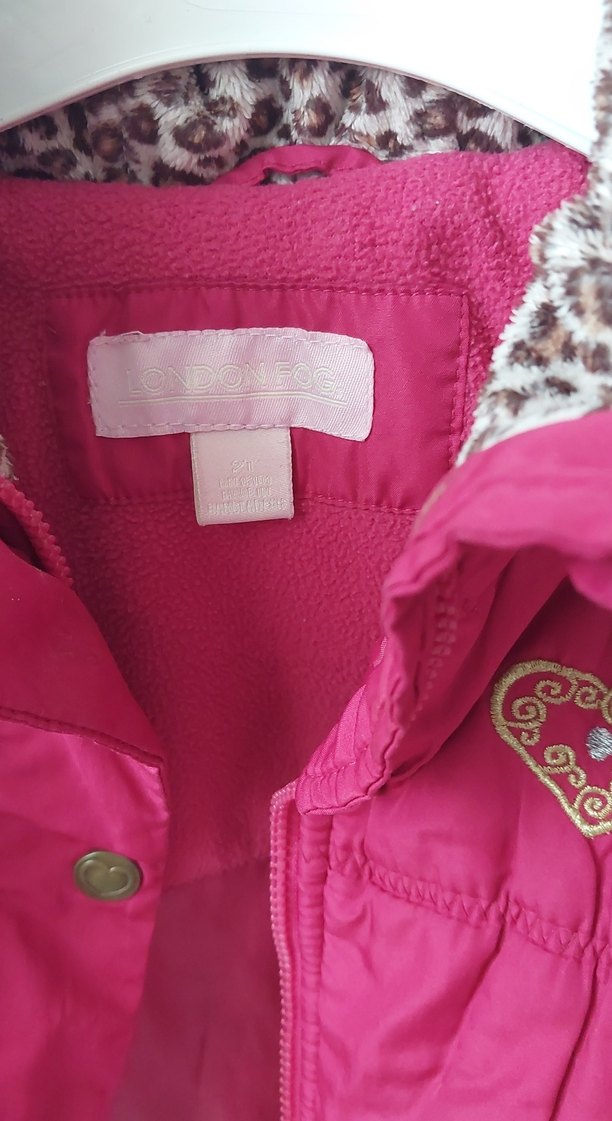 Pembe Kürklü Kapüşonlu Kız Mont - Görsel 2