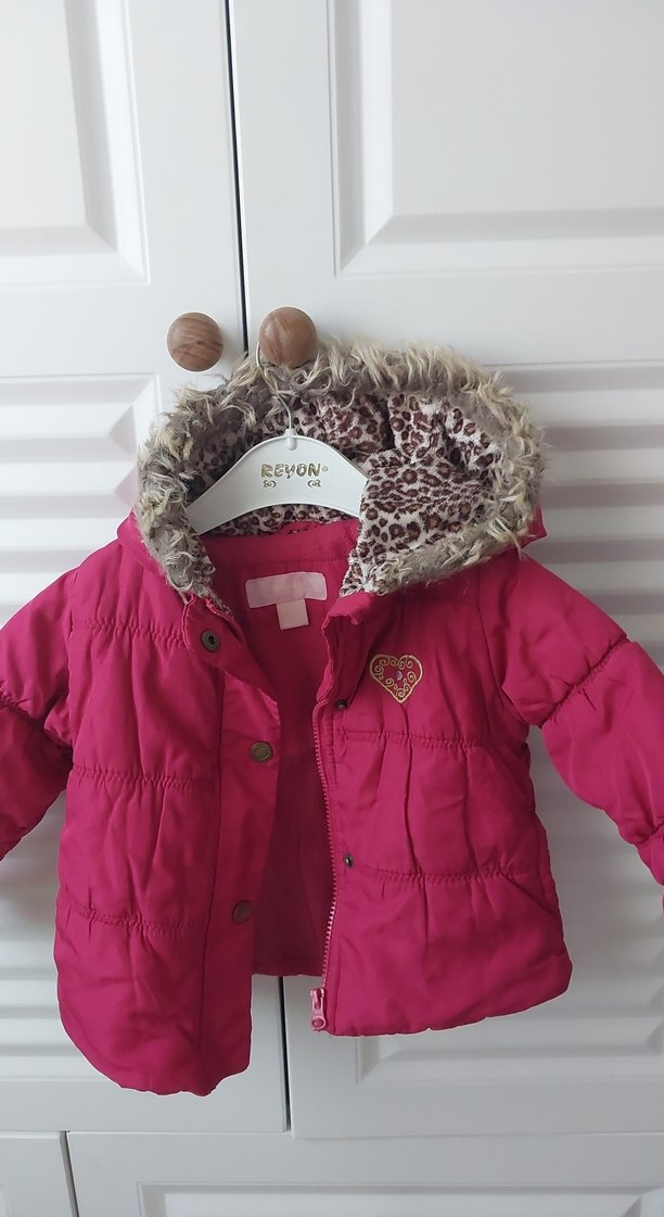 Pembe Kürklü Kapüşonlu Kız Mont - Görsel 3