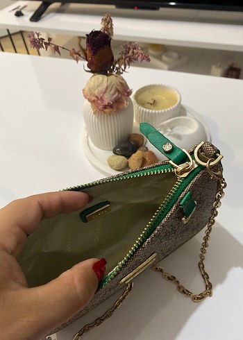  Beden kahverengi Renk Zincir Detaylı Kahverengi Parisian Kadın Çanta