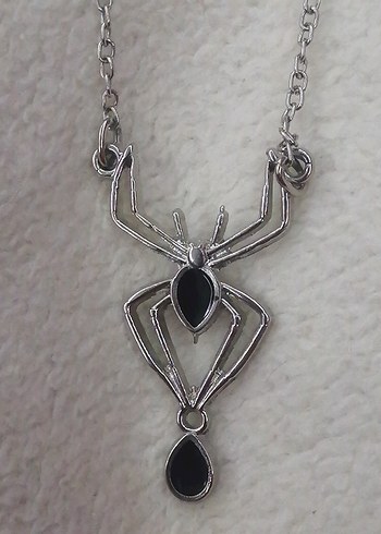 örümcek Desenli Zincirli Gotik Kadın Kolye - Görsel 2