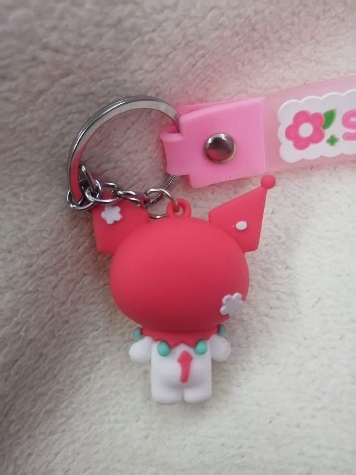 Pembe Püsküllü Rock Punk Anahtarlık Kuromi - Görsel 2