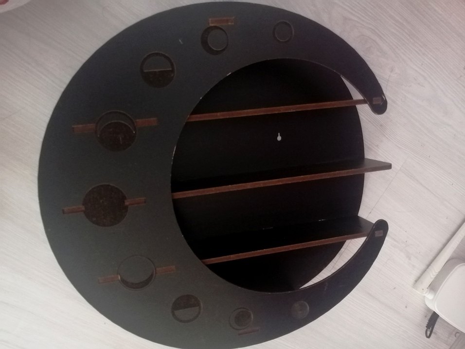 Ay şeklinde siyah duvar rafı - Görsel 3