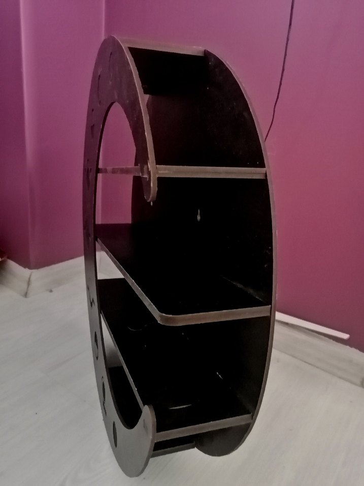 Ay şeklinde siyah duvar rafı - Görsel 2