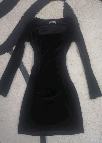 Uzun Kollu Siyah Gotik Kadın Elbise