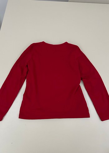 Kız Çocuk Kırmızı Baskılı Uzun Kollu Tişört - Görsel 2