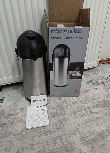3 lt pompalı Çay - Kahve Termos - CRESIMO 