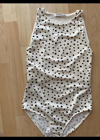 Stradivarius Beyaz Puantiyeli Kadın Body - Görsel 4