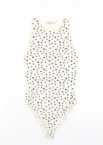 Stradivarius Beyaz Puantiyeli Kadın Body - Görsel 2