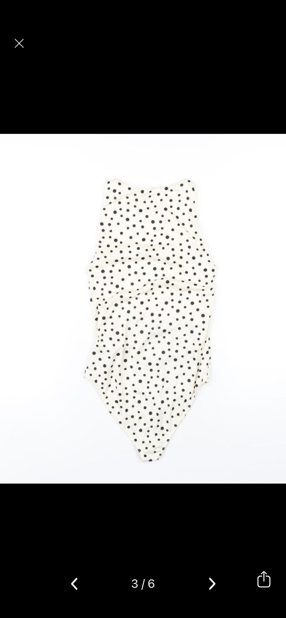 Stradivarius Beyaz Puantiyeli Kadın Body - Görsel 3