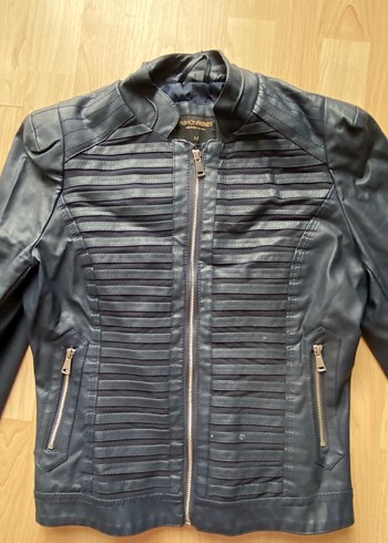 Lacivert Deri Ceket - Görsel 4