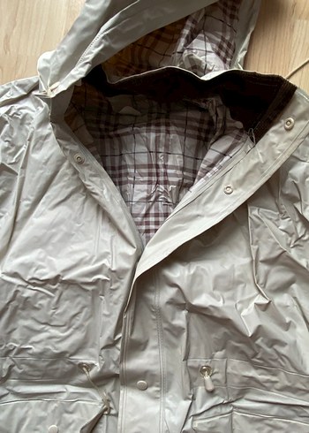 Kadın Bej Midi Kapüşonlu Rüzgarlık - Görsel 2