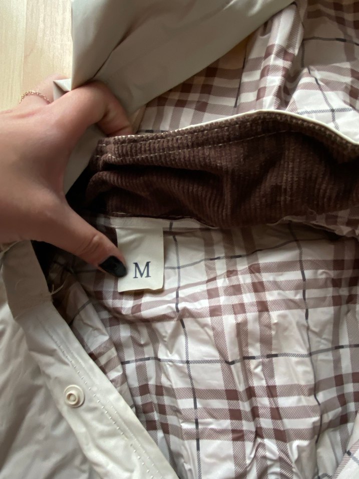 Kadın Bej Midi Kapüşonlu Rüzgarlık - Görsel 3