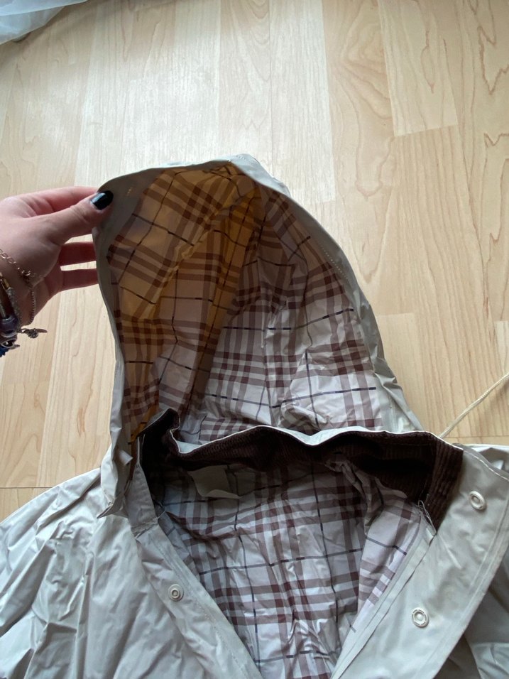 Kadın Bej Midi Kapüşonlu Rüzgarlık - Görsel 4