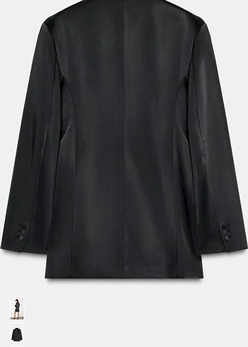 Zara Saten Yüzeyli Düğmeli Blazer - Görsel 7