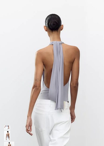 Gri Zara Kadın Halter Body - Görsel 5
