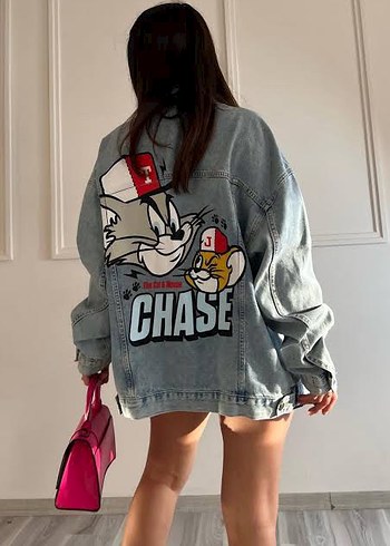 Tom&Jerry Baskılı Kadın Denim Ceket
