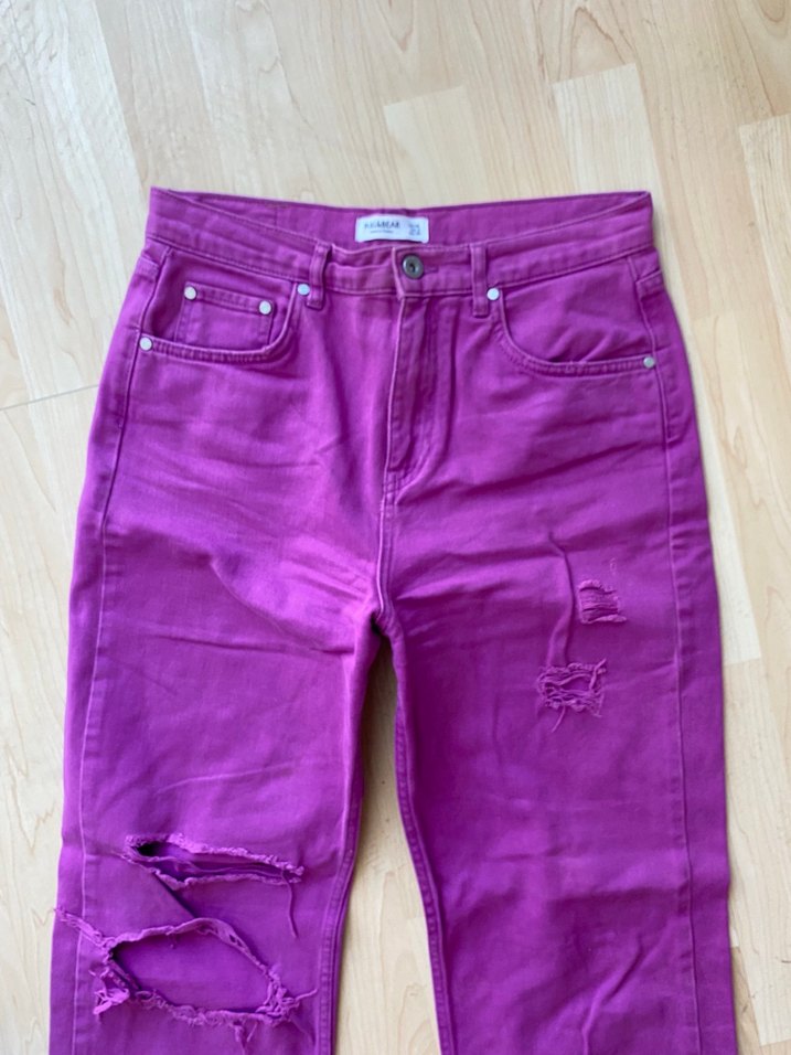 Pull&Bear Mor Jean Pantolon - Görsel 3