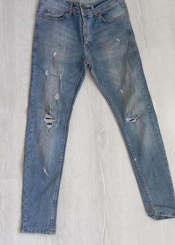 Gri Tonlu Mavi erkek denim Jean