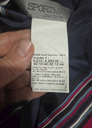 Uzun Kollu Yüksek Yakalı Çizgili Kadın Elbise - Görsel 3