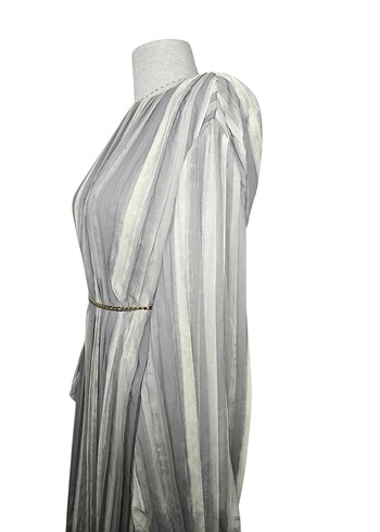 Çizgili Uzun Piliseli Bohem Elbise - Görsel 2