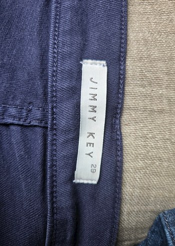 #jimmykey Lacivert Kadın Midi Boy Kot Pantolon - Görsel 3