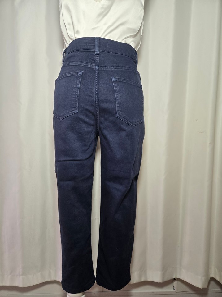 #jimmykey Lacivert Kadın Midi Boy Kot Pantolon - Görsel 2