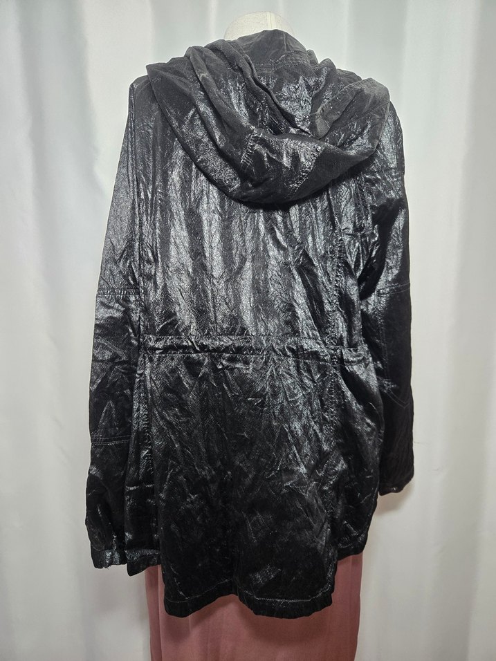 #zara Siyah Midi Uzunlukta Kadın parlak trenç - Görsel 2