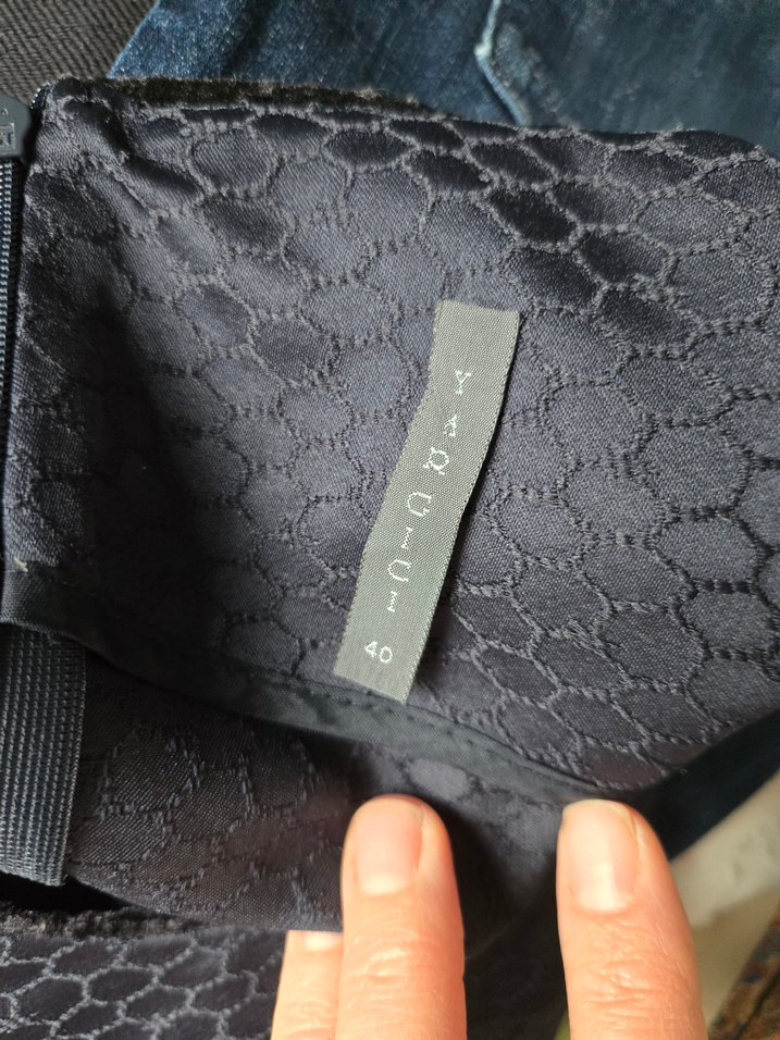 #yargıcı lacivert Pilili Midi Ofis Elbisesi - Görsel 3