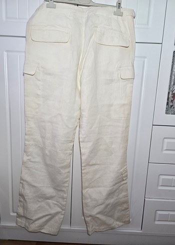 #DKNY erkek krem  Keten Pantolon Bol Kesim - Görsel 2