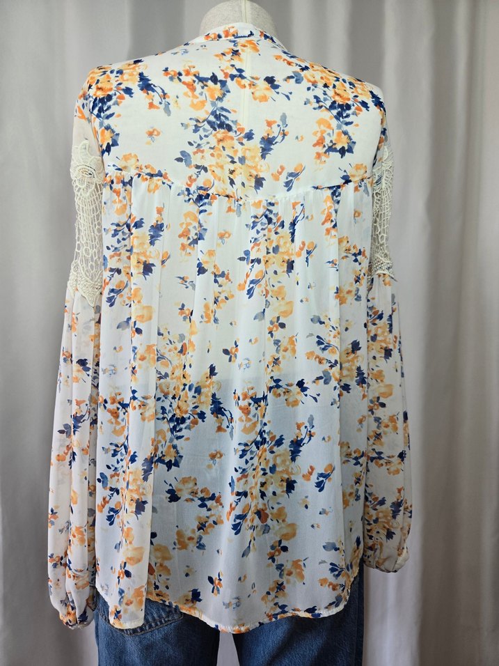 Dantel Detaylı Bohem Uzun Kollu Bluz - Görsel 3