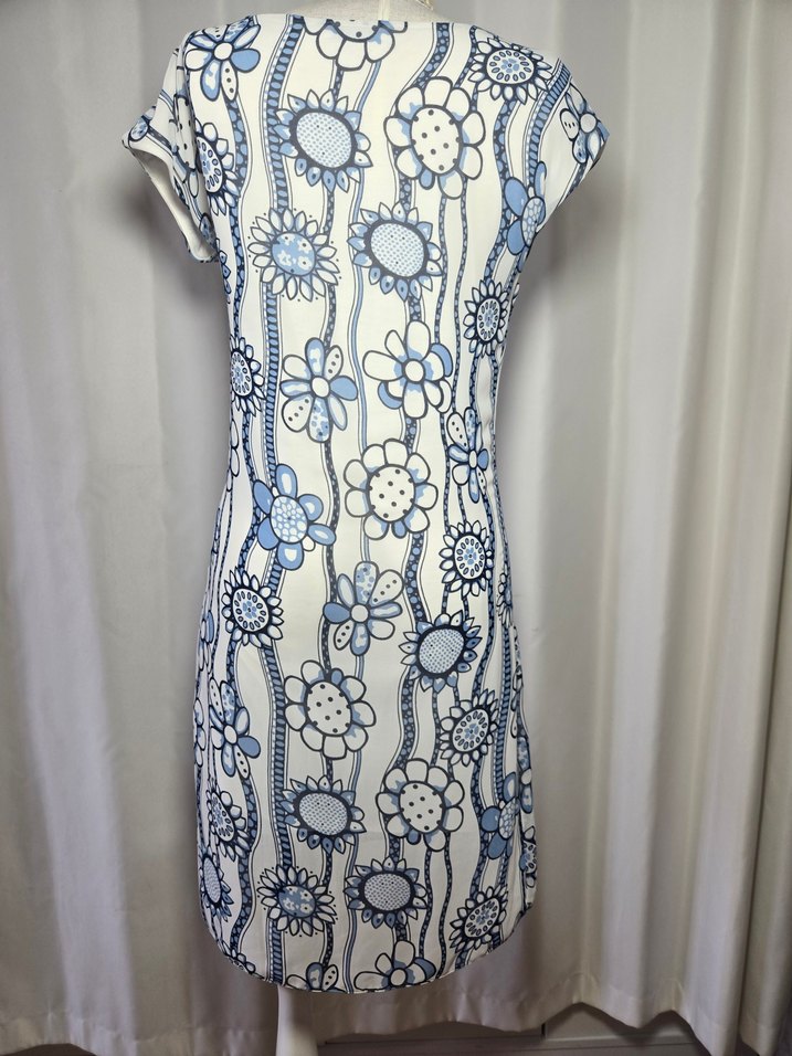 Mavi Çiçek Desenli elbis2 - Görsel 2