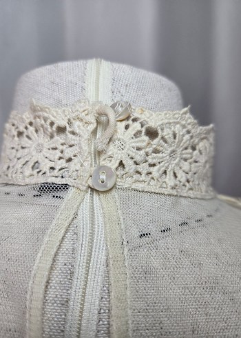 # zara Dantelli Bej Kolsuz Bohem Bluz - Görsel 4