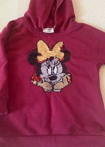 LC Waikiki Kız Çocuk Bordo Kapüşonlu Sweatshirt