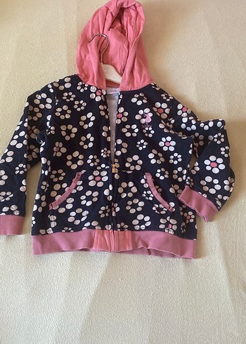 Kız Çocuk Kapüşonlu Fermuarlı Sweatshirt