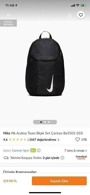 nike sırt cantası