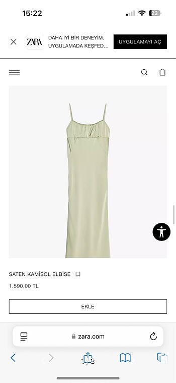 Saten Yeşil Elbise
