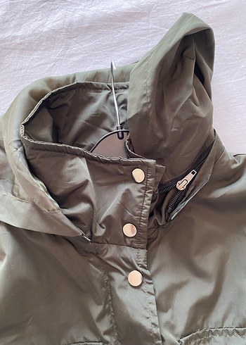 Düğmeli Uzun Kadın #yağmurluk - Haki - Görsel 4