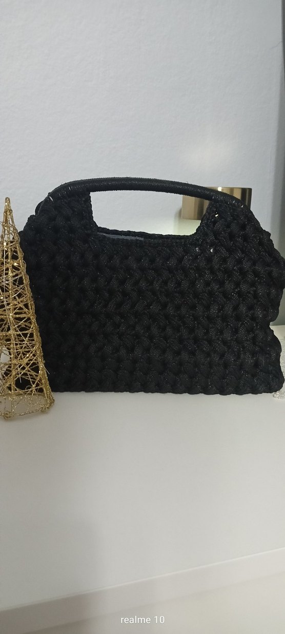 Siyah Örgü Kadın Çanta - Görsel 2