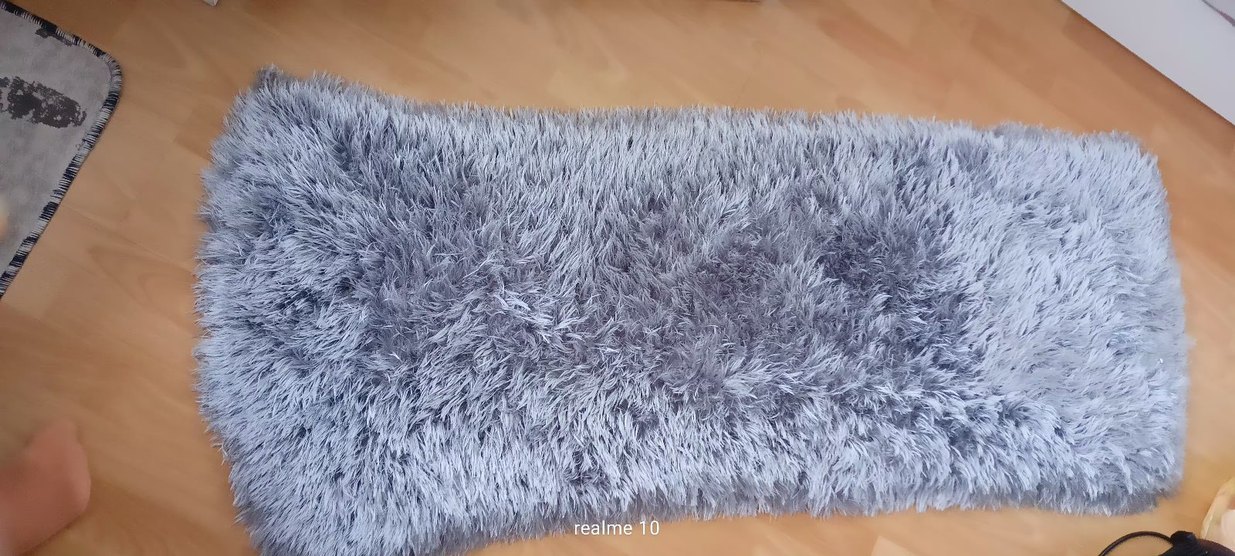 Gri Modern Düz Peluş Halı - Görsel 3