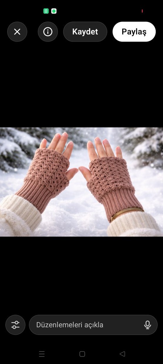 Örgü Kadın Eldiveni - Görsel 2