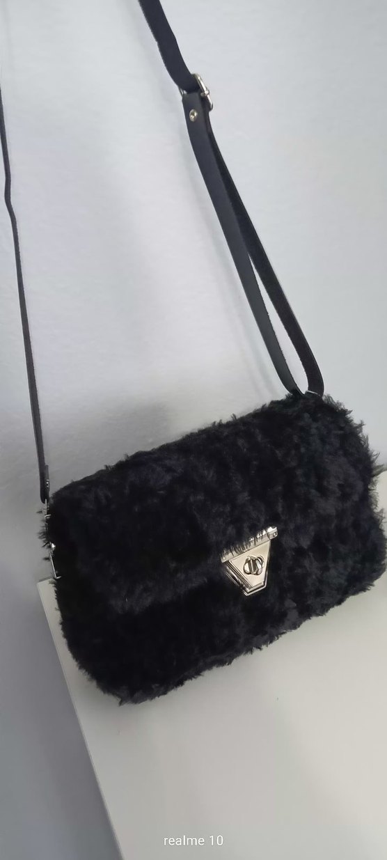 Siyah peluş  Kadın Çanta - Görsel 3