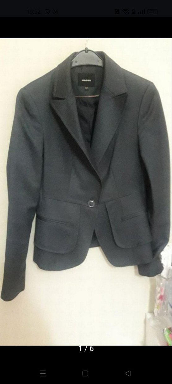 Kadın Düğmeli Ofis Blazer Ceket - Görsel 3