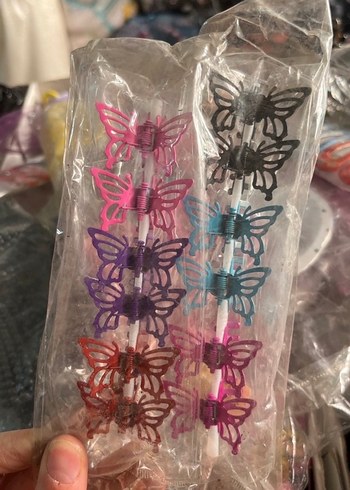 Renkli Boncuklu Kelebek Toka Seti - Görsel 2