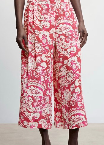 Çiçek Desenli Culotte Pantolon - Görsel 4