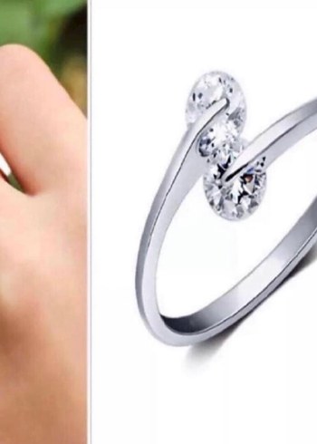 Minimalist Beyaz Taşlı Kadın Yüzük - Görsel 2