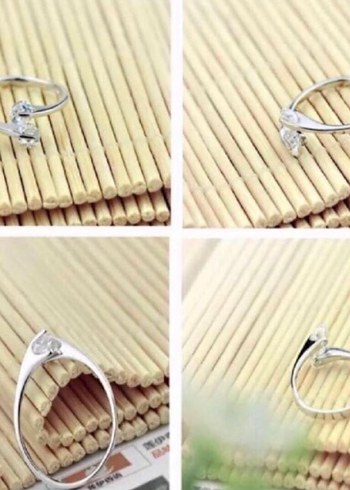 Minimalist Beyaz Taşlı Kadın Yüzük - Görsel 3