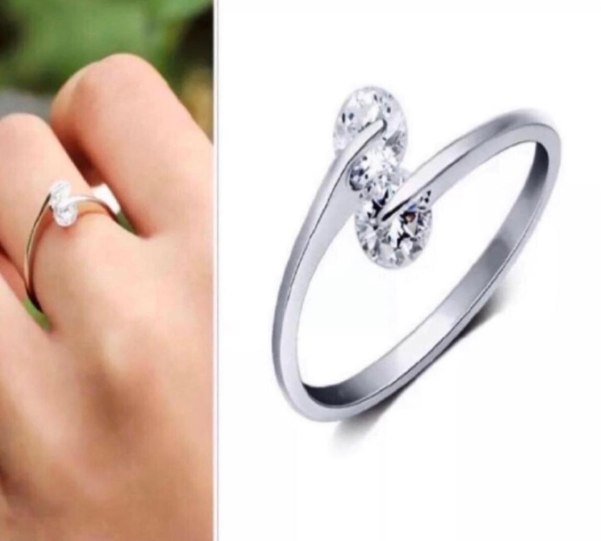 Minimalist Beyaz Taşlı Kadın Yüzük - Görsel 2